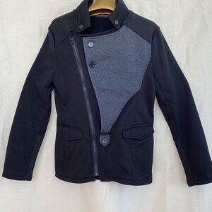 Reverieumo woman’s cardigan 2 tone zip front top medium